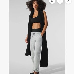 ALO Yoga Black Merino Wool Oversized Scarf